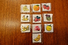 x10 Vintage NOS Loose 1980s Scratch and Sniff Scented Fruit Stickers