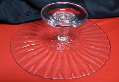 12 Inch Sun Flower Heavy Crystal Serving Platter, Tray, Cake Plate. Tag A103