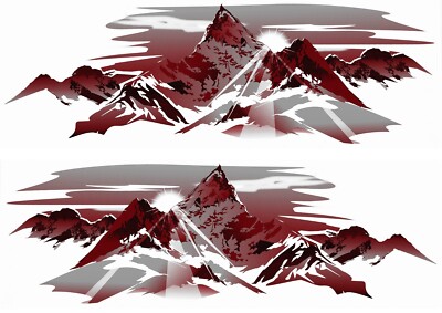 2 RV TRAILER CAMPER MOUNTAIN SCENE DECALS GRAPHICS -630-6