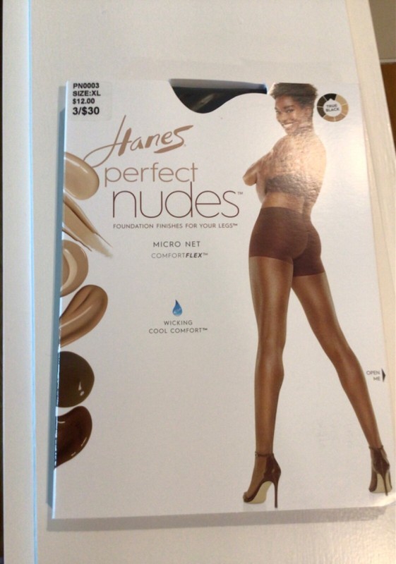 NIB - Hanes Perfect Nudes Sheer Tummy Control Hosiery #PN0003 Size XL Black 