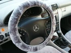 Breathable: Lambskin Steering Wheel Cover, Steering Wheel Cover, Steering Wheel Protector - Silver, Grey