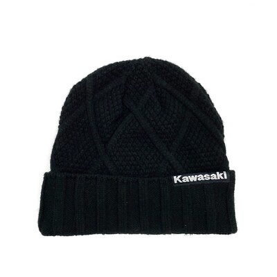 Kawasaki Black Knit Visor Beanie Winter Hat | eBay