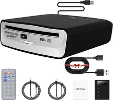 External USB CD Player for Car Portable Plug In CD Player with Remote Control