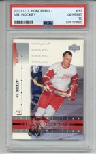 2001 UPPER DECK HONOR ROLL #33 GORDIE HOWE CARD RED WINGS PSA 10 LOW POP RARE