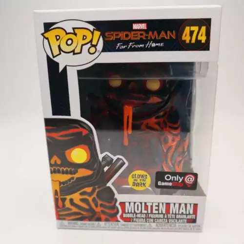 Funko pop Marvel GITD Molten Man #474 Gamestop Exclusive