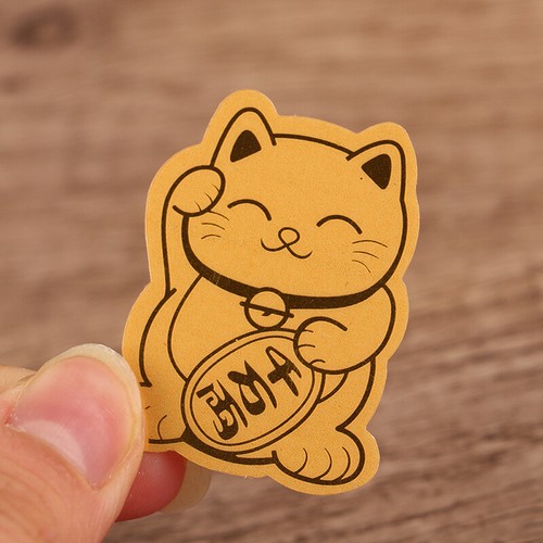 10Pcs Gold Foil Lucky Cat Mobile Phone Decoration Sticker Gold Patch Decoration - 第 1/12 張圖片