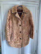 Genuine 1970s Teddy Bear Sheepskin Coat Size 14 Leather Penny Lane Afghan