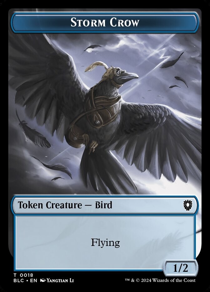 Storm Crow - Bird 0018-0003 Double Sided Token Bloomburrow Token MTG Near Mint