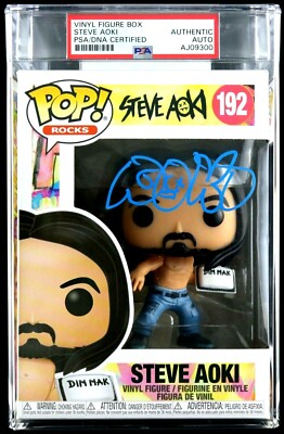 STEVE AOKI SIGNED ENCAPSULATED FUNKO POP 192 SLABBED PSA DNA COA