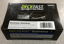 (1 Lb.) Deckfast # 10 X 2-1/2" Grade 305 Stainless Steel Deck Screws