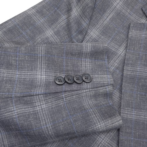 $848 Jack Victor Midland Gray & Blue Plaid Wool Sport Coat Blazer Mens Size 44L - Picture 6 of 14