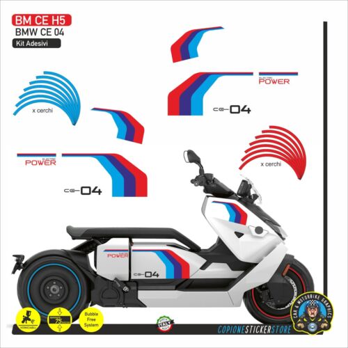 BMW CE 04 BMW Color CE H5 Compatible Hull & Wheel Stickers Set - Picture 1 of 1