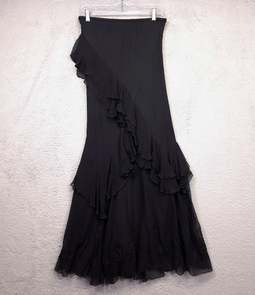 Maxi Falda Cami Para Mujer L Negra Caprichosa Gasa Steampunk Gótica Oscura Romántica Foto 3 de 4