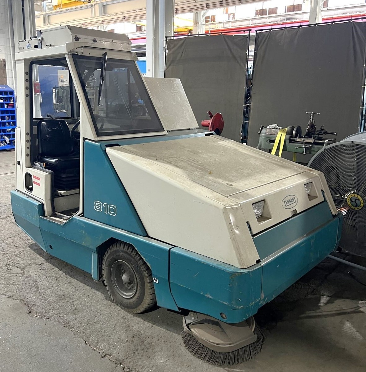 Tennant Indoor / Outdoor Gas Rider Sweeper with Cab, Model 810 66