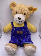 Steiff Baby Teddy Bear Plush Friendship Bear Blue Yellow Lovey Doll Germany RARE
