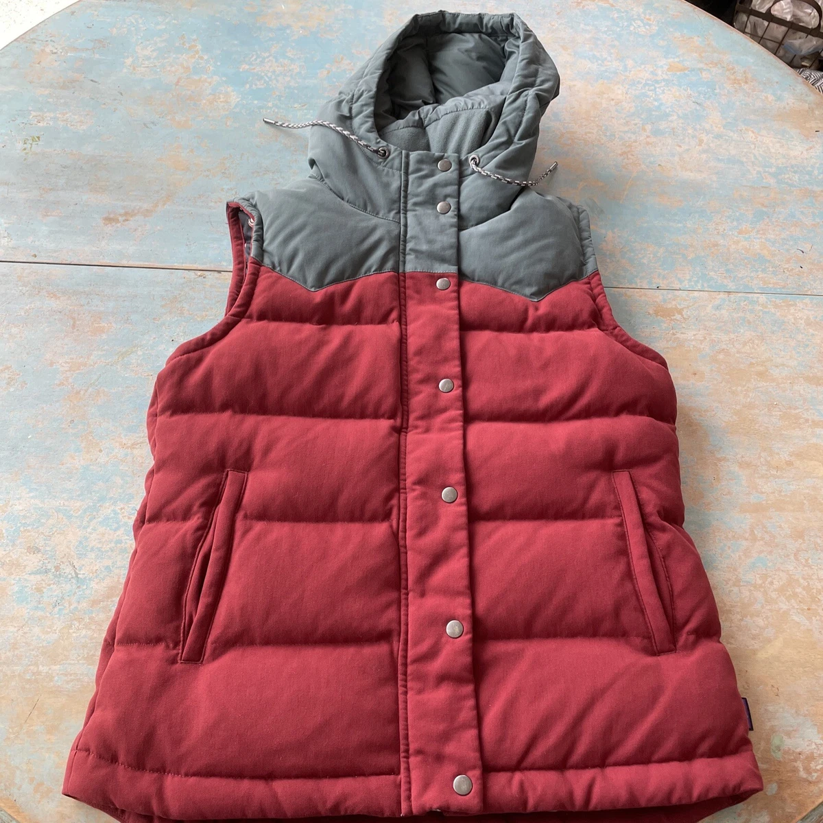 111 Patagonia Bivy Down Vest w Hood Mushroom Lining M
