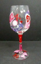 Hand Painted Cup 'o Love Valentine's Wine Glass