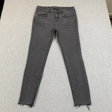 Vigoss Jeans Womens 32x29 Jagger Skinny Ankle Raw Hem Black Stretch Preppy City