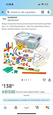 Hand2mind Math Tools Resource Kit Grades K-1
