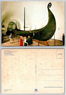 Vintage Oslo Norway Viking Ships Museum Oseberg Ship MITTET Postcard