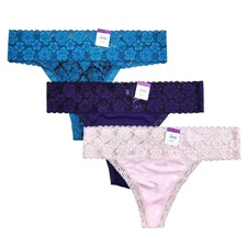 Jenni by Jennifer Moore Women Multi Lace-Trim Thong Panties 3-pc Set Size XXL
