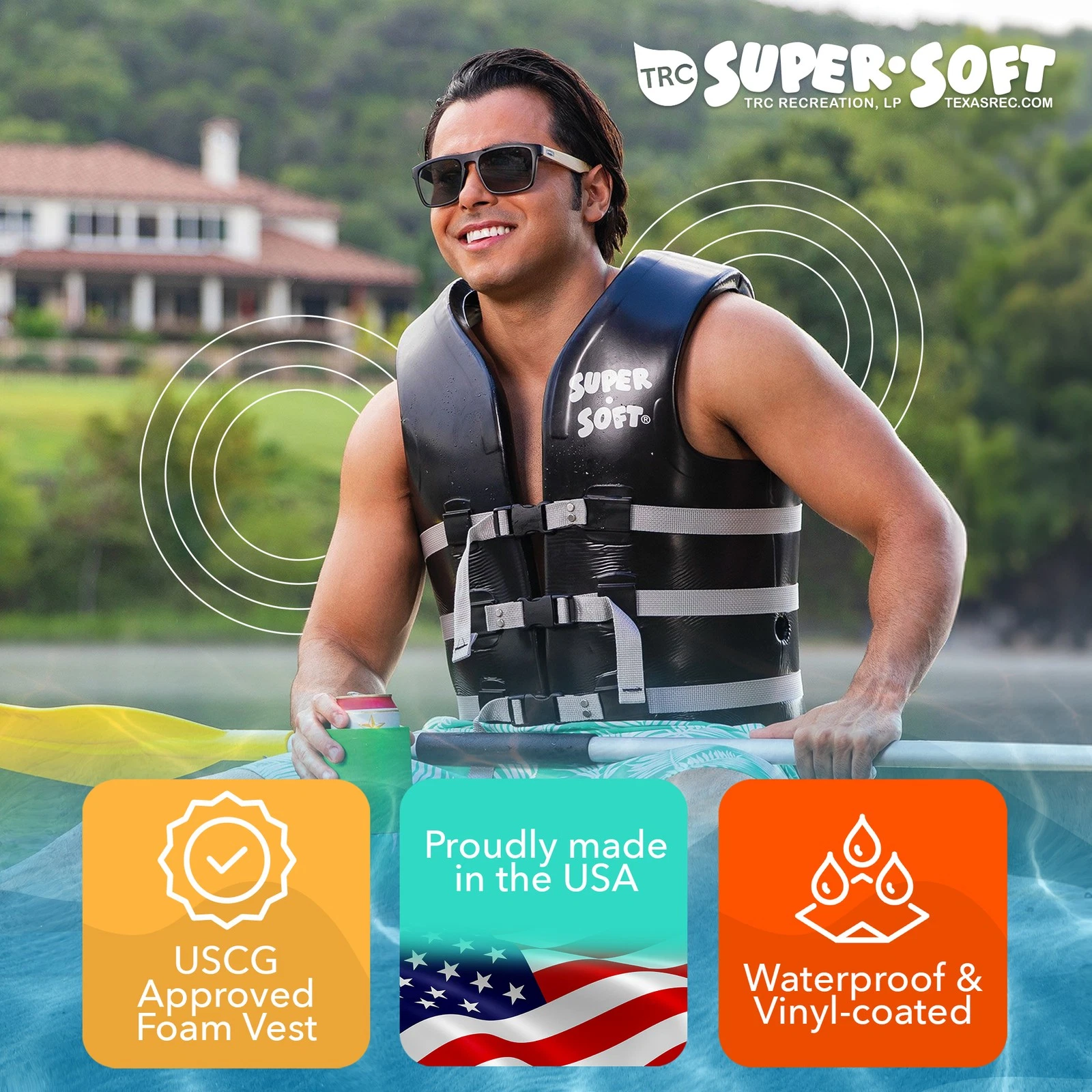 TRC Super Soft XS Life Jacket Vinyl Coated Foam Swim Vest, Yellow (Used) - product detail image 4