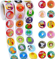 Inspirational 1500 Pc Classroom Reward Stickers - Engaging Animal Designs