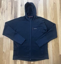 Simms Performance Fishing Men's L Pullover 1/4 Zip Thermal Stretch Fleece Black