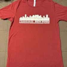 Tennessee Brew Works Craft Beer Canvas Red T-Shirt Size Medium
