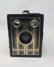 Vintage 1934-1942 KODAK Six-20 BROWNIE Junior Box Camera Art Deco Used 620 Film