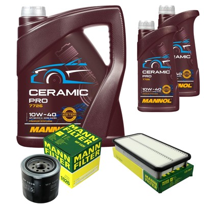 MANN Inspektionspaket 7L MANNOL Ceramic Pro 10W-40 für Toyota Corolla Station