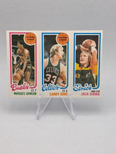 1980-81 Topps Scoring Leaders Marques Johnson, Larry Bird RC, Jack Sikma (NM)