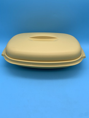 Tupperware 1273 Harvest Gold Microwave Vegetable Rice Steamer  4 Piece Set