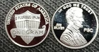 1 Gram ~ 0.999 Fine Silver Round ~ Lincoln Cent Penny ~ w/ Shield ~ 1/2" Dia.