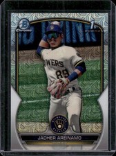 2023 Bowman Chrome #BCP-206 Jadher Areinamo 1st Mojo Refractor Milwaukee Brewers
