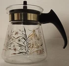 Vintage Pyrex 1960's Gold Wheat & Starburst 2 Cup Coffee Carafe