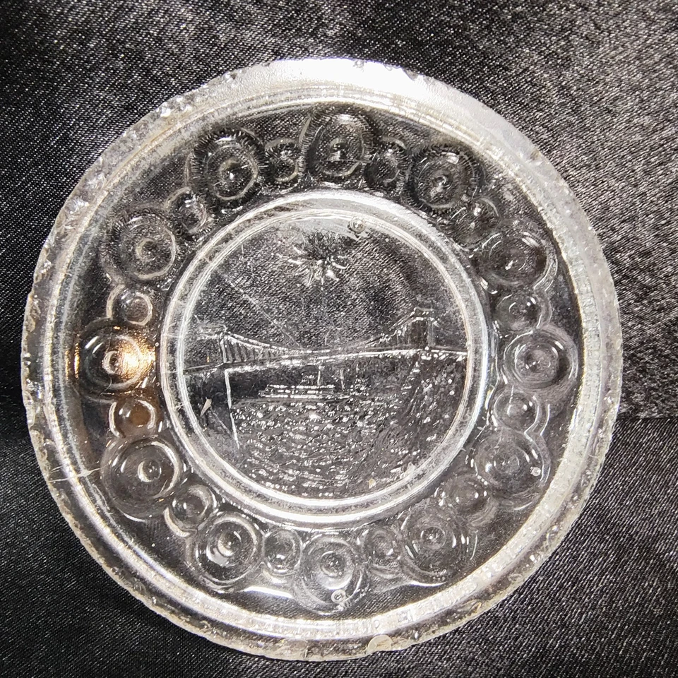 C. 1855 Pressed Glass Cup Plate Lee-Rose 636 Maid of the Mist Niagara Bridge - Image 2 of 4