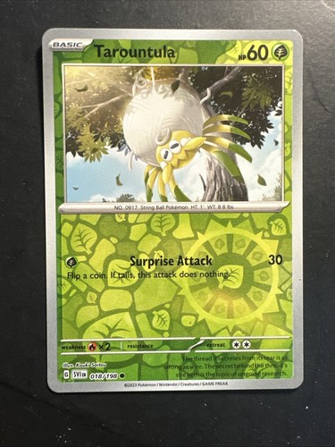 2023 Pokémon Scarlet Violet Reverse Holographic Holo Foil Tarountula 18 /198 - Picture 1 of 2