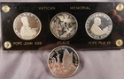1958 Pope Pius XII Pope John XXIII Vatican World Peace .925 Silver Art Medals
