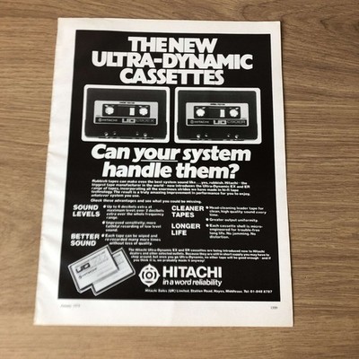 GRAM135 MAGAZINWERBUNG 11X8 HITACHI ULTRA-DYNAMIC KASSETTEN
