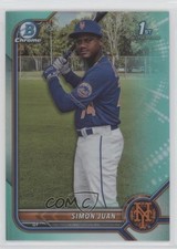 2022 Bowman Chrome Prospects Aqua Refractor 70/125 Simon Juan #BCP-170 02q1