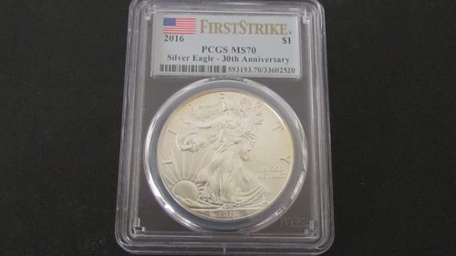 2016 American Silver Eagle $1 Dollar  PCGS MS 70 30th Anniv First STRIKE