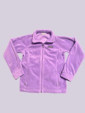 Columbia Girls M 10/12 Purple Fleece Zip Jacket Lightweight Full Zip Pockets