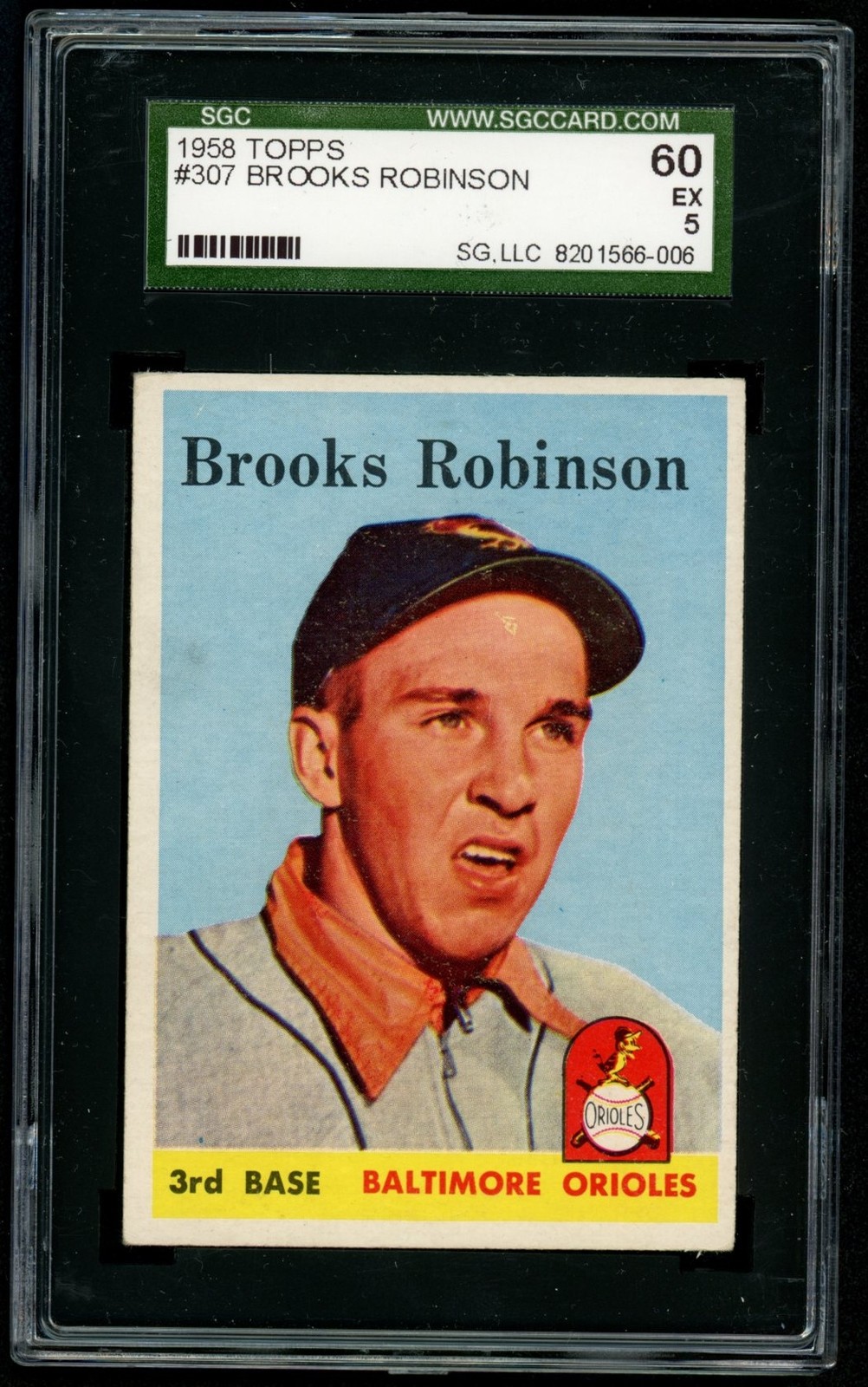 1958 Topps 307 Brooks Robinson Baltimore Orioles - SGC 5