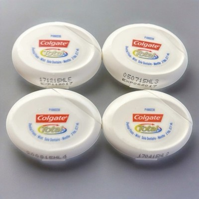Colgate Total Waxed Dental Floss Lot Of 4 Mint 3 Yds Stamped VTG New Rare