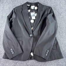 Chico's Blazer Women Size 1 Black Polka Dot Lining NWT Career Office Profession