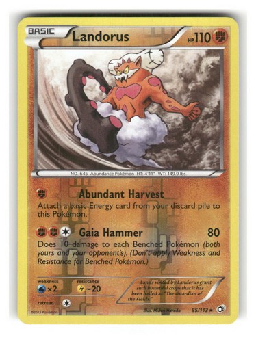 Landorus 85/113 Reverse Holo Lightly Played Legendary Treasures