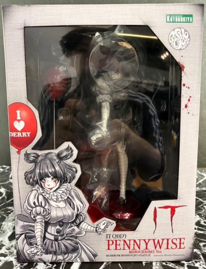 IT HORROR Bishoujo Pennywise 2017 Clown Monochrome Figure Kotobukiya Japan