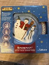 DEBBIE MUMM SNOWMAN SALAD PLATES/DESERT NEW