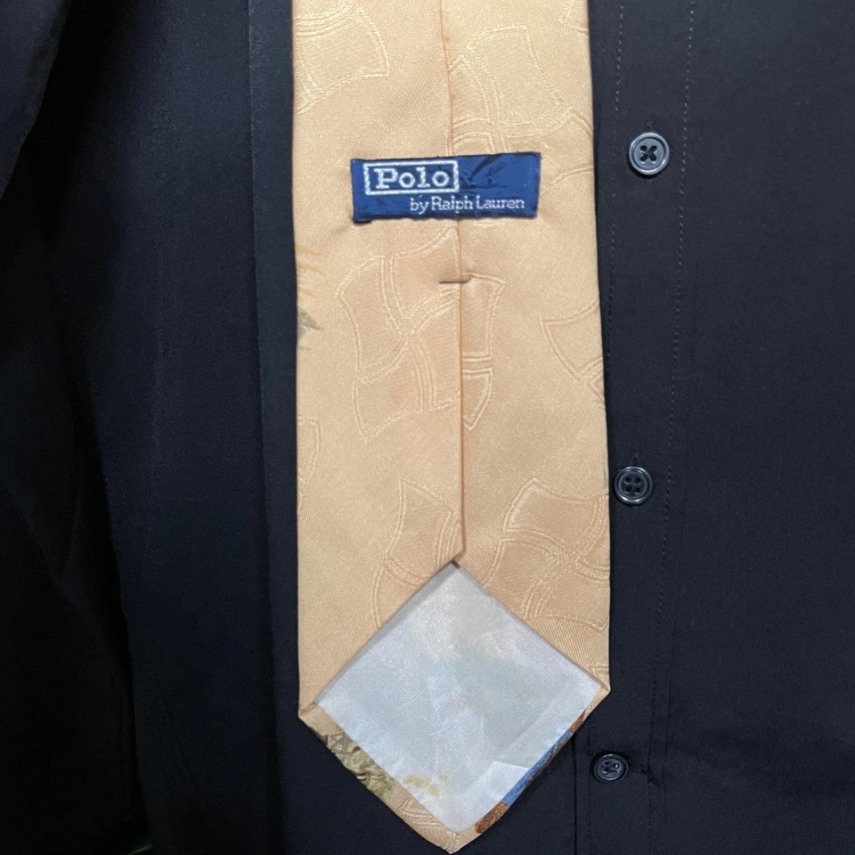 Vintage Polo Ralph Lauren Men's Rare Silk Straw Hats Necktie Career  3143 - Image 3 of 4